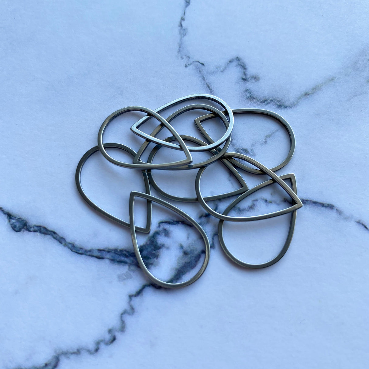 Teardrop Open Back Bezel - Stainless Steel - 20 pack