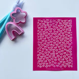 Mini Hearts Outline Silk Screen 095