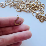 Horseshoe Charms - Gold Plated Stainless Steel - 10 pack