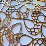Mermaid Tail Hoop Charms - Gold Plated Stainless Steel - 10 pack