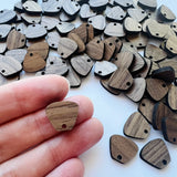 Rounded Trapezoid Wooden Earring Component - Walnut