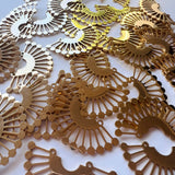 Rising Sun Charms - Gold Plated Stainless Steel - 10 pack