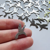 Hummingbird Charms - Stainless Steel - 10 pack