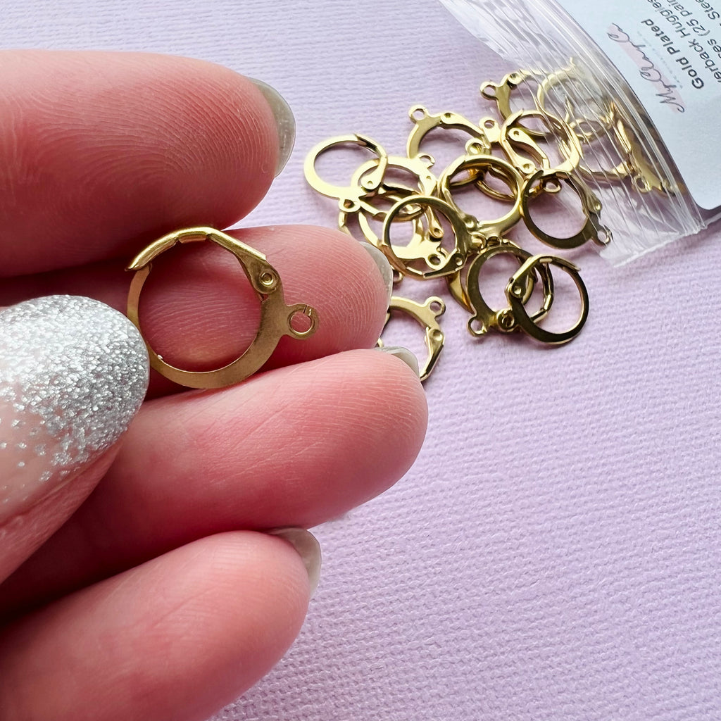Gold plated earring findings discount