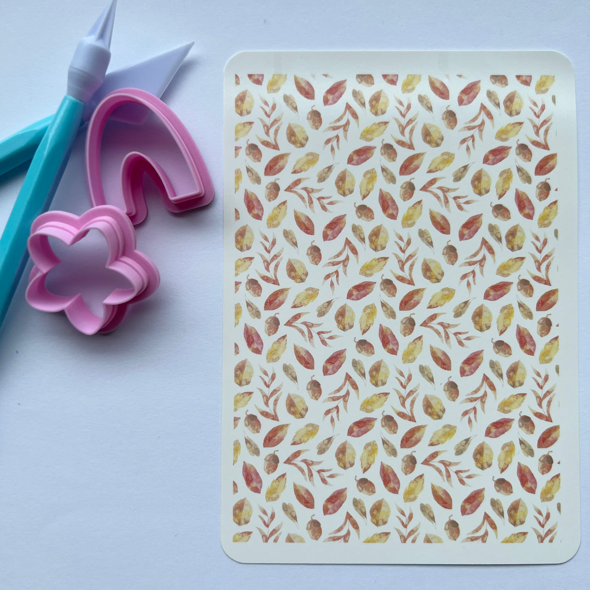 Watercolour Autumn Leaves & Acorns Waterslide Transfer Decal