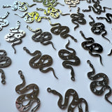 Celestial Snake Charms - Stainless Steel - 10 pack
