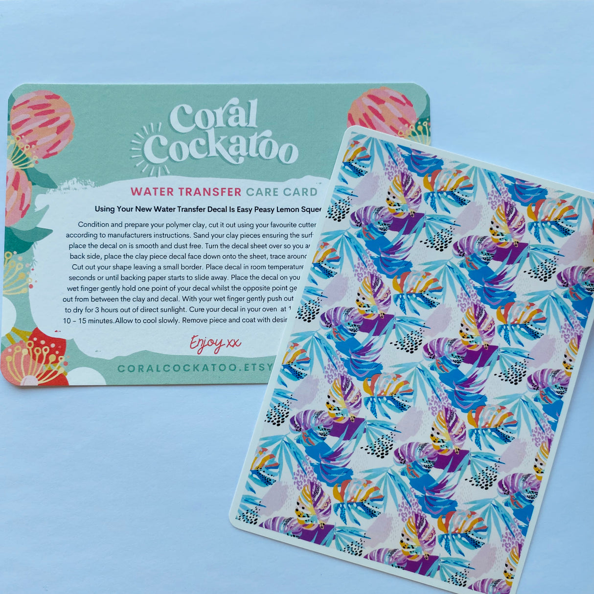 Watercolour Monstera & Jungle Palms Watersilde Transfer Decal