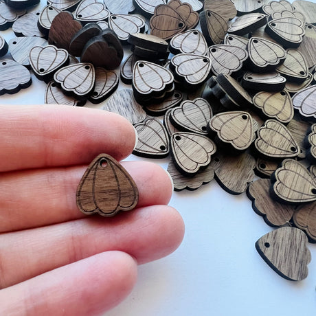 Three Bloom Wooden Earring Component - 10 pack
