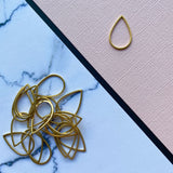 Teardrop Open Back Bezel - Gold Plated Stainless Steel - 20 pack