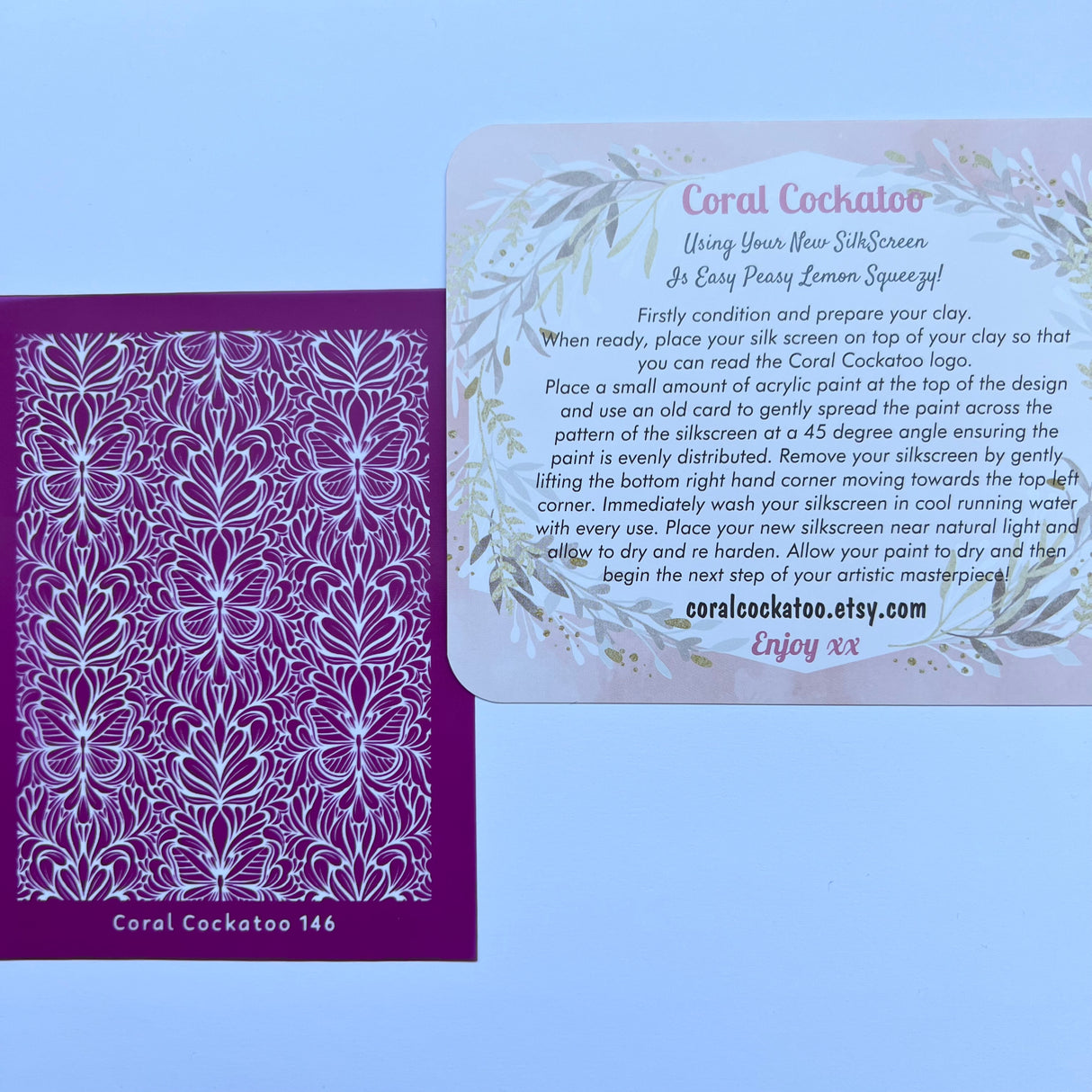 Art Nouveau Butterflies Silk Screen 146