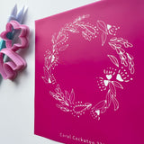 Australian Bush Wreath Trinket Dish Silk Screen 229
