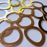 Organic Circle Charms - Gold Plated Stainless Steel - 10 pack