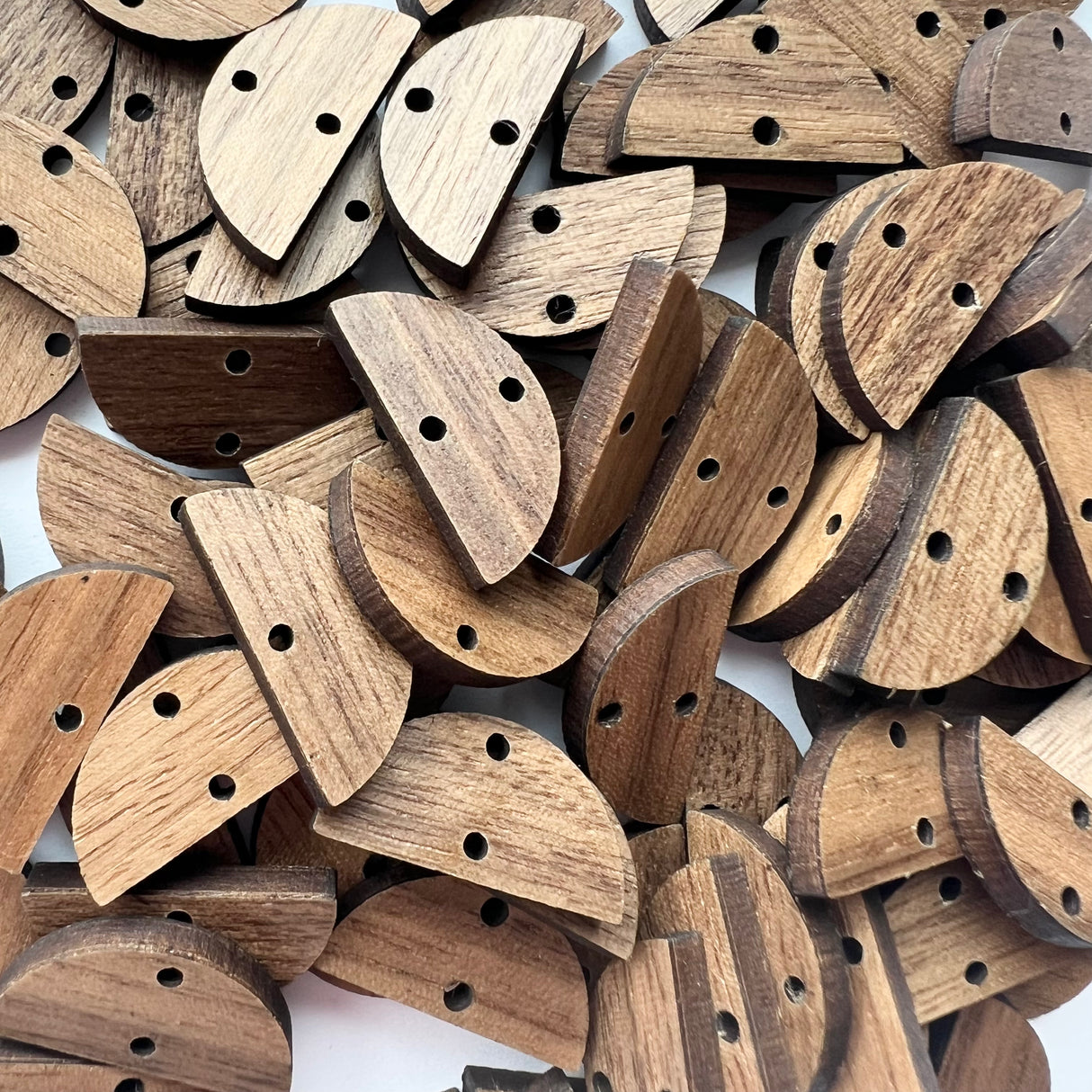 Linking Half Circle Wooden Earring Component - 10 pack