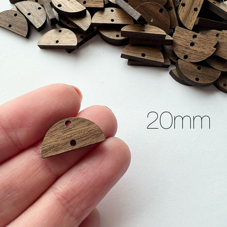 Linking Half Circle Wooden Earring Component - 10 pack