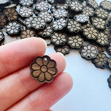 Classic Flower Wooden Earring Component - 10 pack