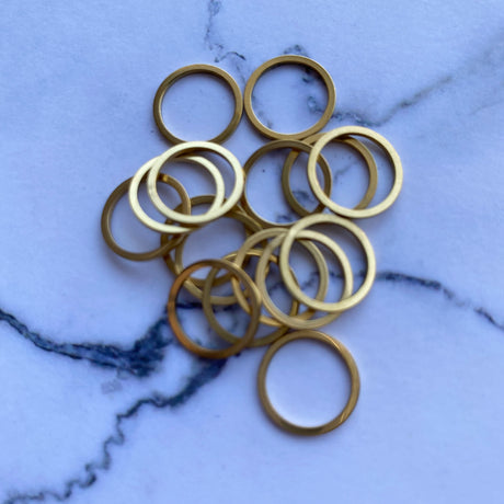 Circle Open Back Bezel - Gold Plated Stainless Steel - 20 pack