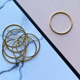 Circle Open Back Bezel - Gold Plated Stainless Steel - 20 pack