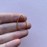 Teardrop Open Back Bezel - Gold Plated Stainless Steel - 20 pack