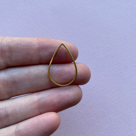 Teardrop Open Back Bezel - Gold Plated Stainless Steel - 20 pack