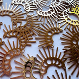 Moon Phase Charms - Gold Plated Stainless Steel - 10 pack